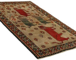 Old Figural Kashghai orientalisk matta 135 x 223 cm