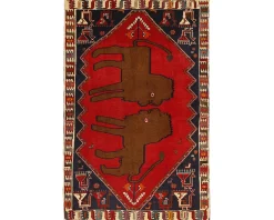 Old Figural Kashghai orientalisk matta 129 x 197 cm