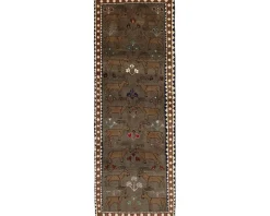 Old Figural Kashghai orientalisk matta 102 x 301 cm