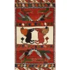 Old Figural Kashghai orientalisk matta 106 x 194 cm