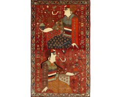 Old Figural Kashghai orientalisk matta 116 x 187 cm
