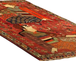 Old Figural Kashghai orientalisk matta 116 x 187 cm