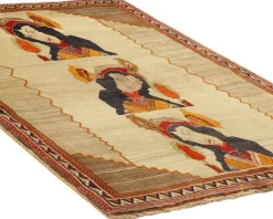 Old Figural Kashghai orientalisk matta 117 x 185 cm