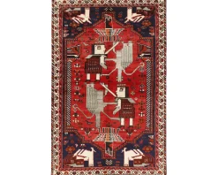 Old Figural Kashghai orientalisk matta 160 x 245 cm