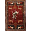 Old Figural Kashghai orientalisk matta 139 x 223 cm