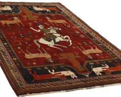 Old Figural Kashghai orientalisk matta 139 x 223 cm