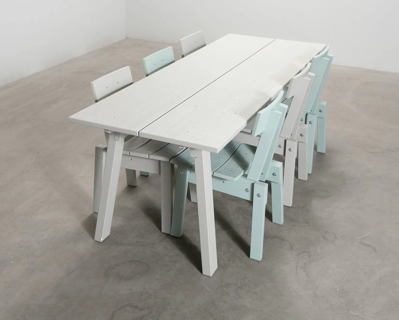Piet Hein Eek × IKEA INDUSTRIELL matbord och 6 stolar