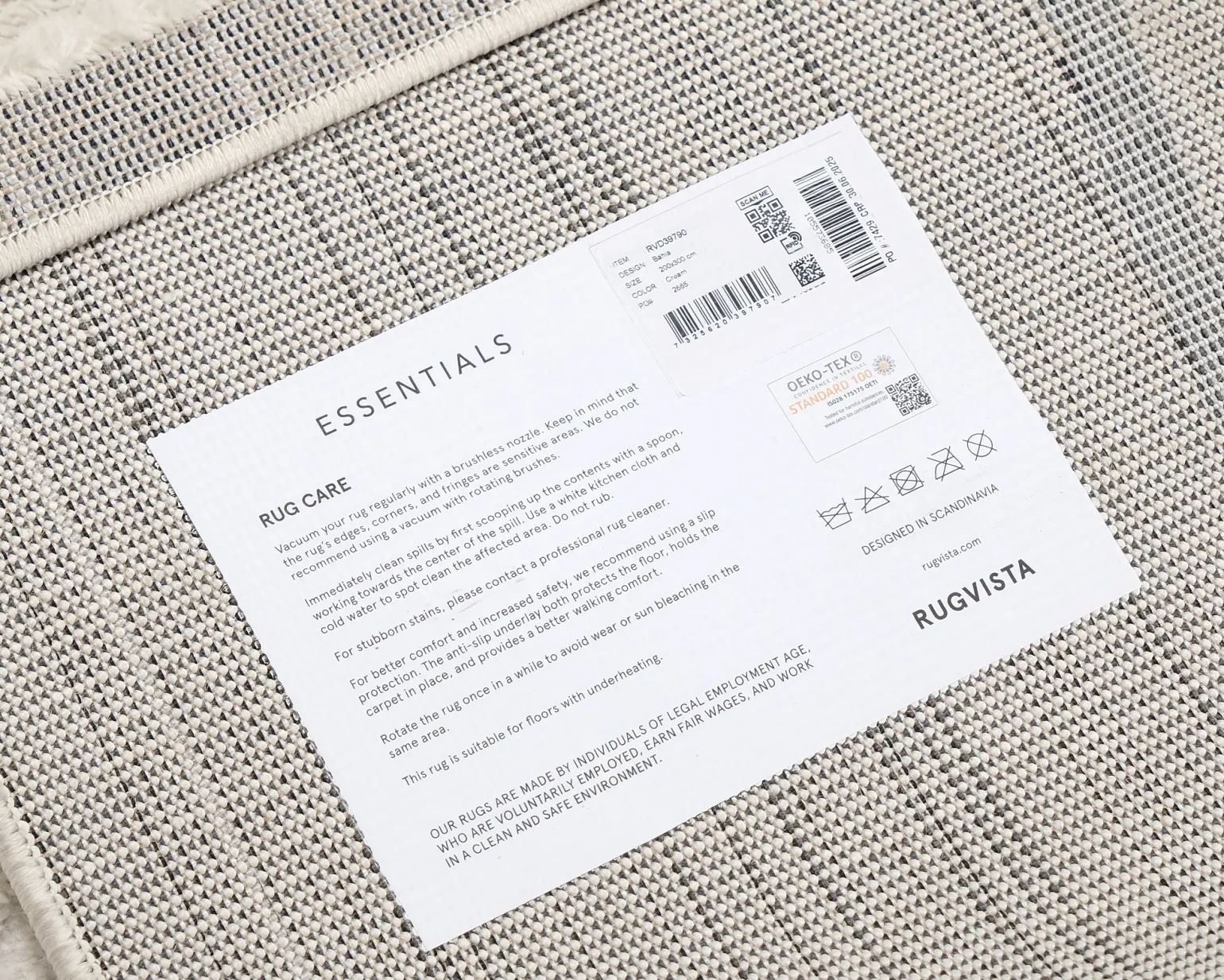 Rugvista Bahia matta 200 x 300 cm naturvit