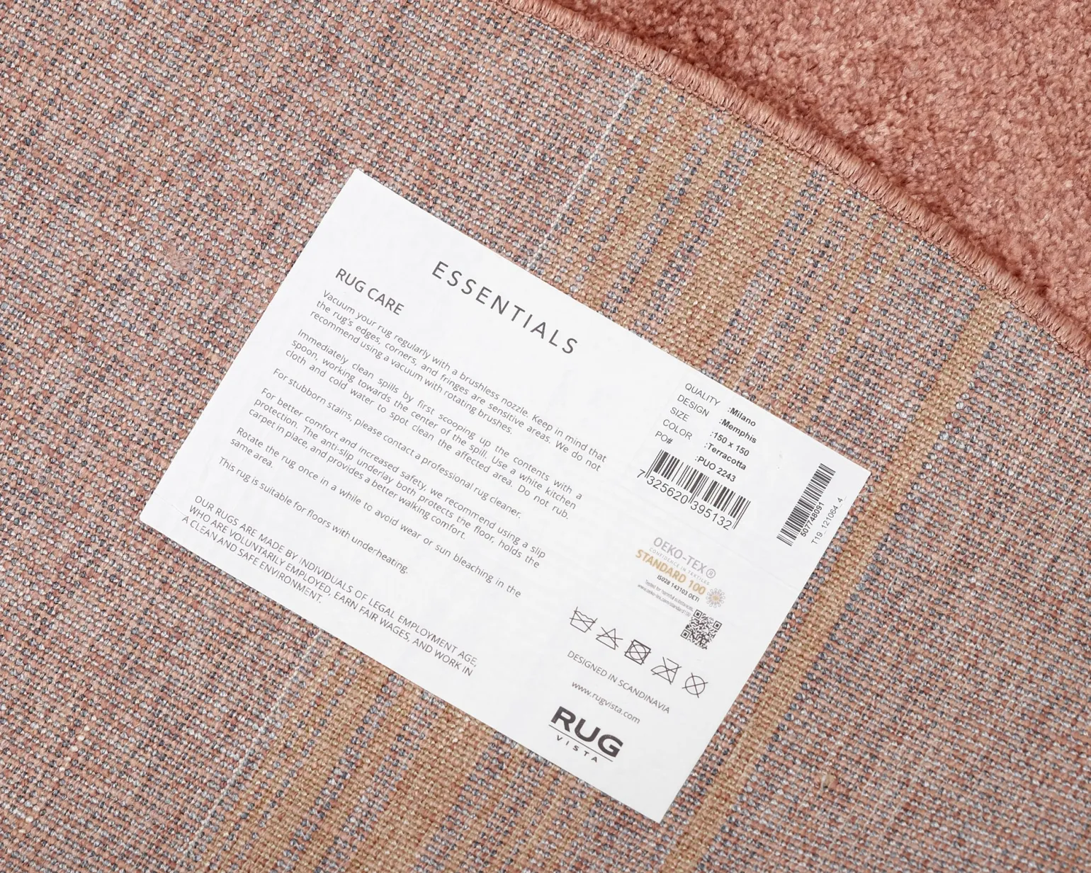 Rugvista Essential Memphis matta Ø 150 cm terracotta