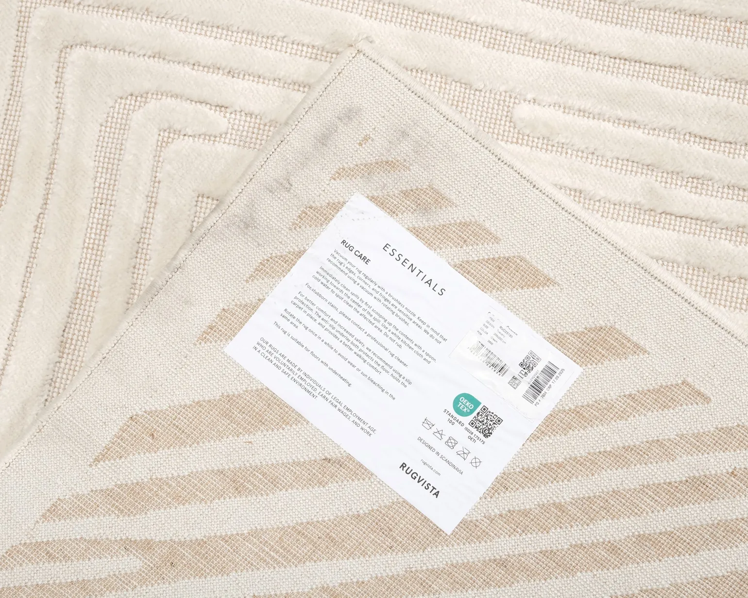 Rugvista Essential Tuscany matta 200 x 200 cm vit