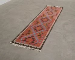 Rugvista Kelim Isparta matta 80 x 300 cm blå / röd