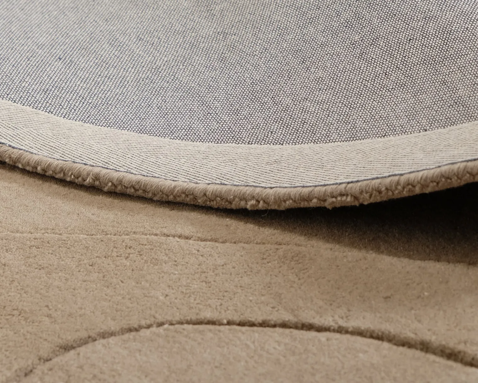 Rugvista Premium Barba runt ullmatta ø 250 cm beige