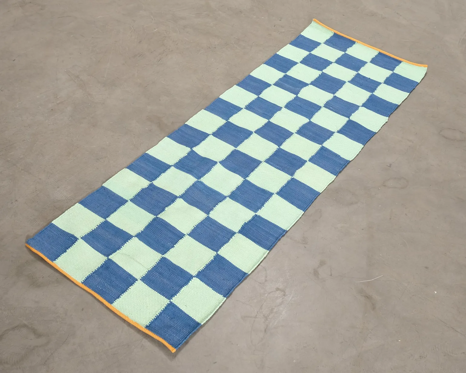 Rugvista Tommy gångmatta 75 x 240 cm blå / grön