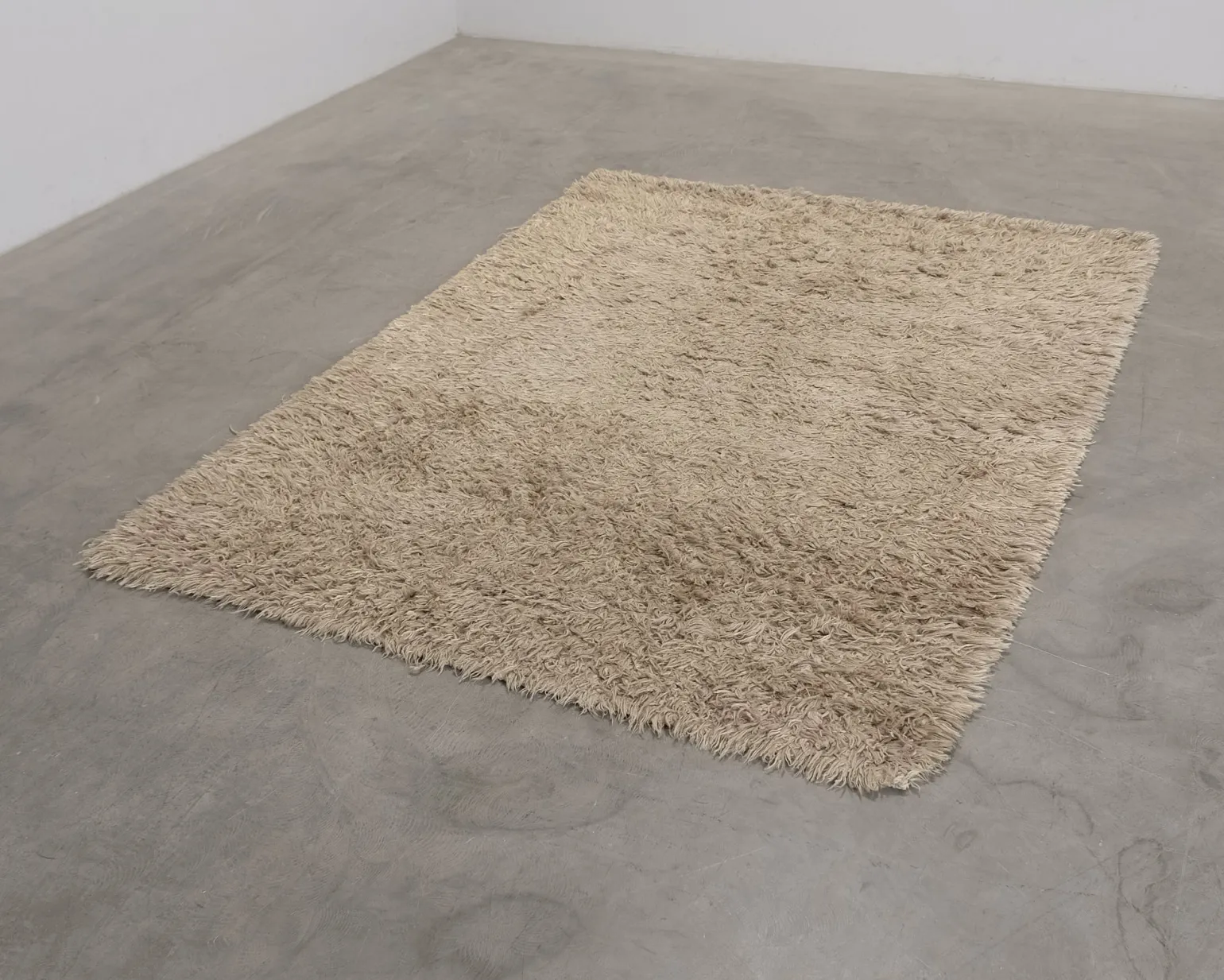 Siden- och ullmatta 170 x 230 cm brun
