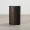 Sidobord ø 50 cm mörk ek / grå marmor.