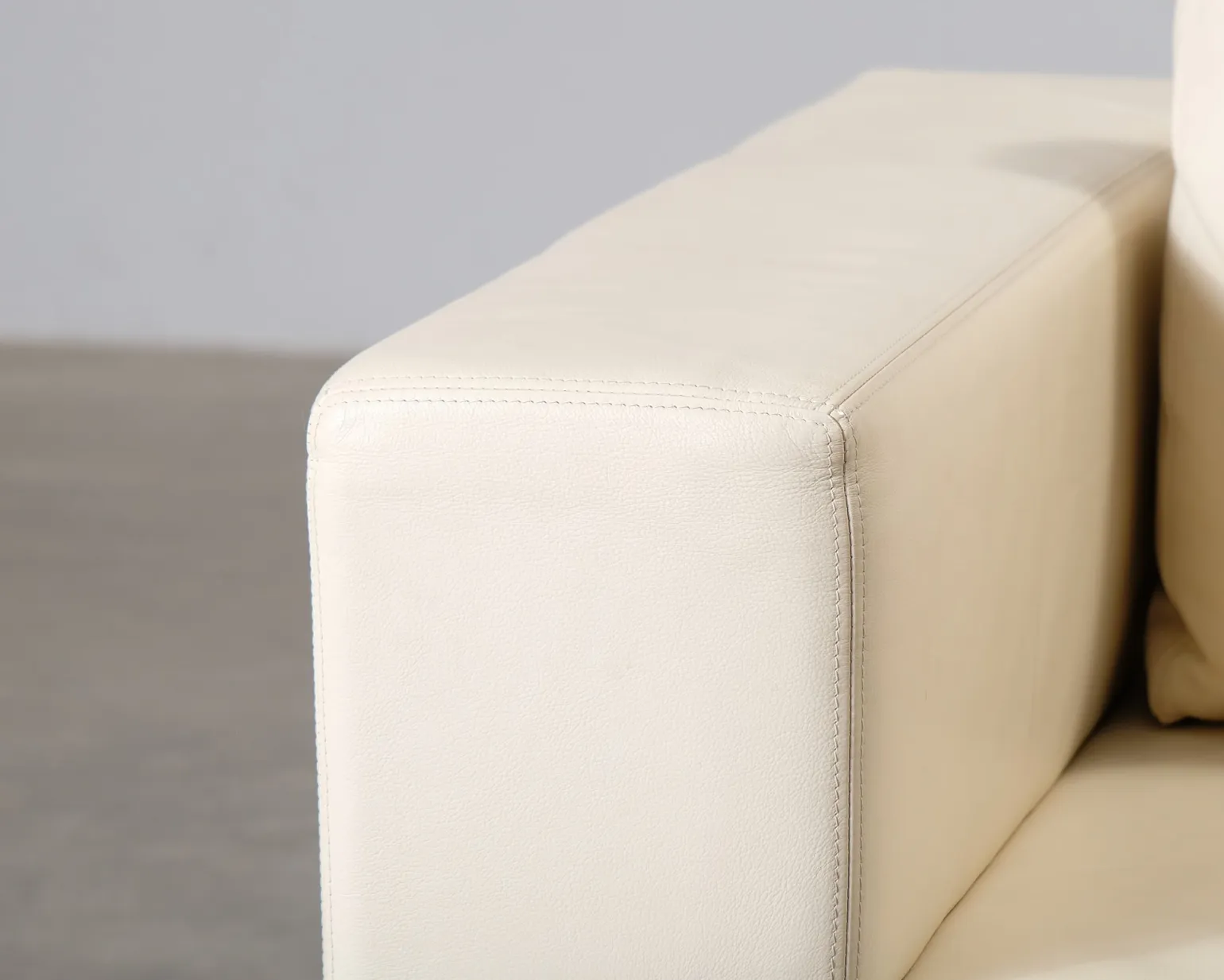 2-sits lädersoffa naturvit