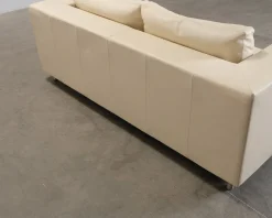 2-sits lädersoffa naturvit