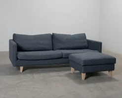 Sits 3-sits soffa med fotpall blå
