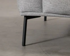 2-sitssoffa med fotpall grå
