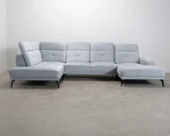 4-sits U-soffa ljusblå