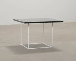 Soffbord med marmorskiva svart 60 x 60 cm
