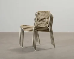 Trädgårdsstol beige, set om 4