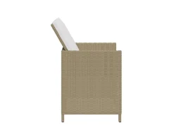 Trädgårdsstol beige / vit, set om 4