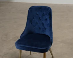 Velvet Deluxe matstol blå / guld, set om 2