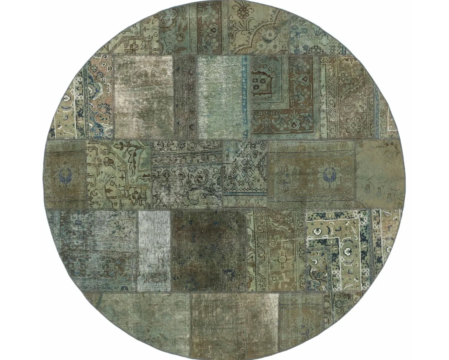 Vintage Patchwork orientalisk matta ø 250 cm