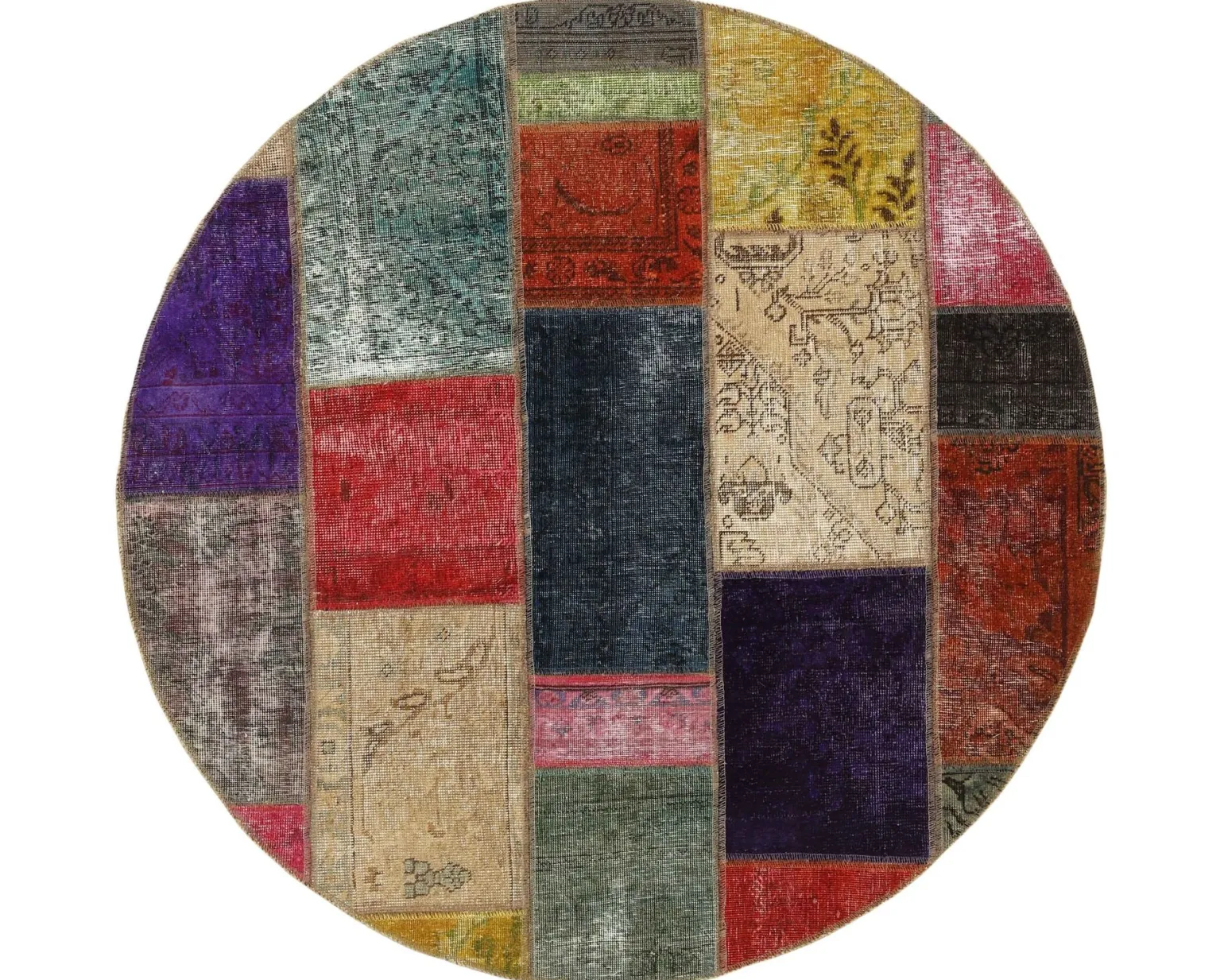 Vintage Patchwork orientalisk matta ø 150 cm