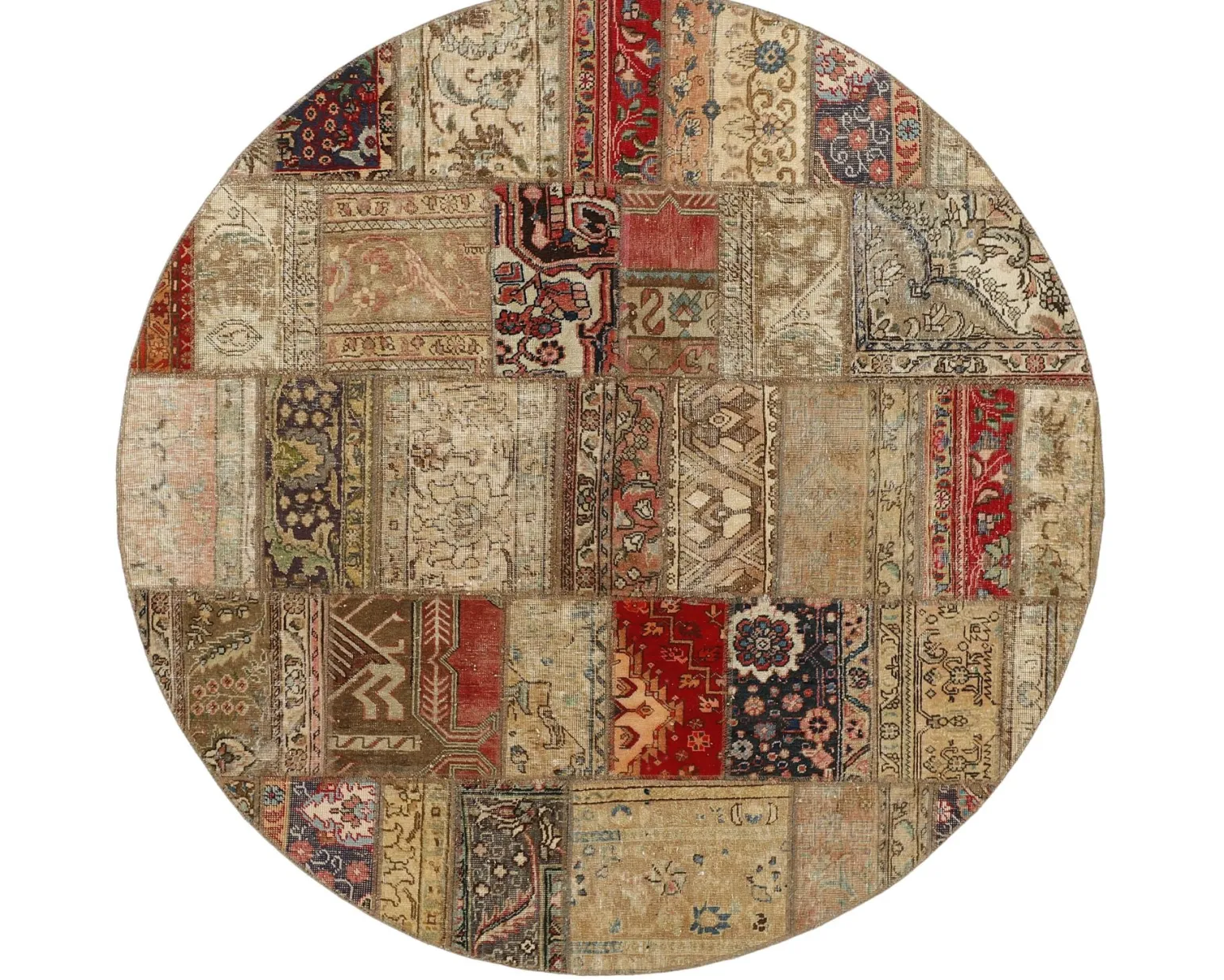 Vintage Patchwork orientalisk matta ø 200 cm