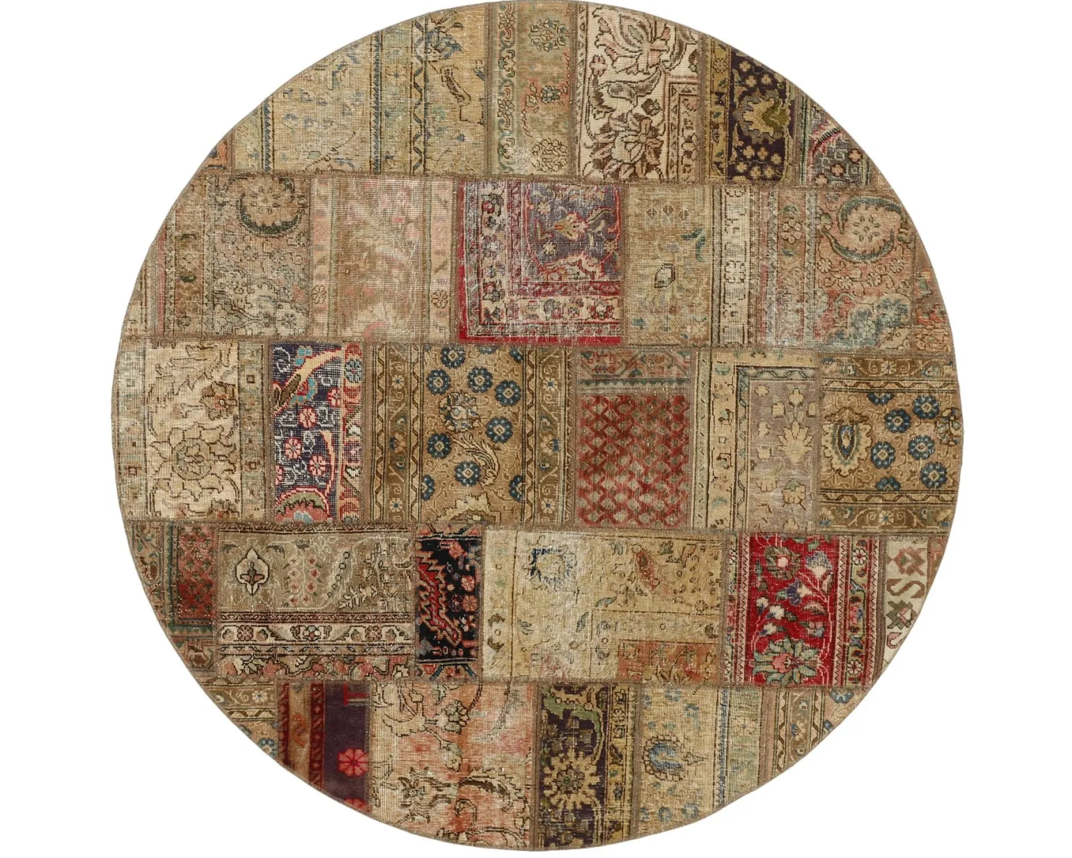Vintage Patchwork orientalisk matta ø 200 cm