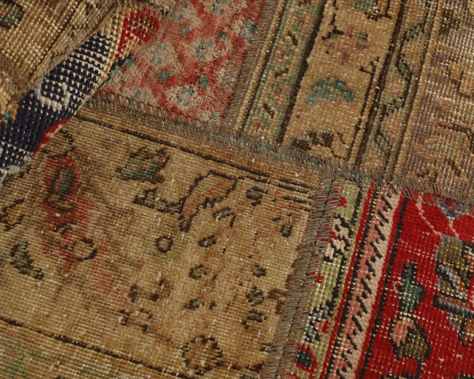 Vintage Patchwork orientalisk matta ø 200 cm