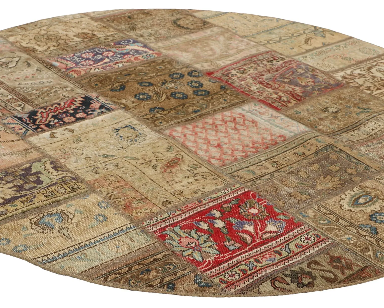 Vintage Patchwork orientalisk matta ø 200 cm