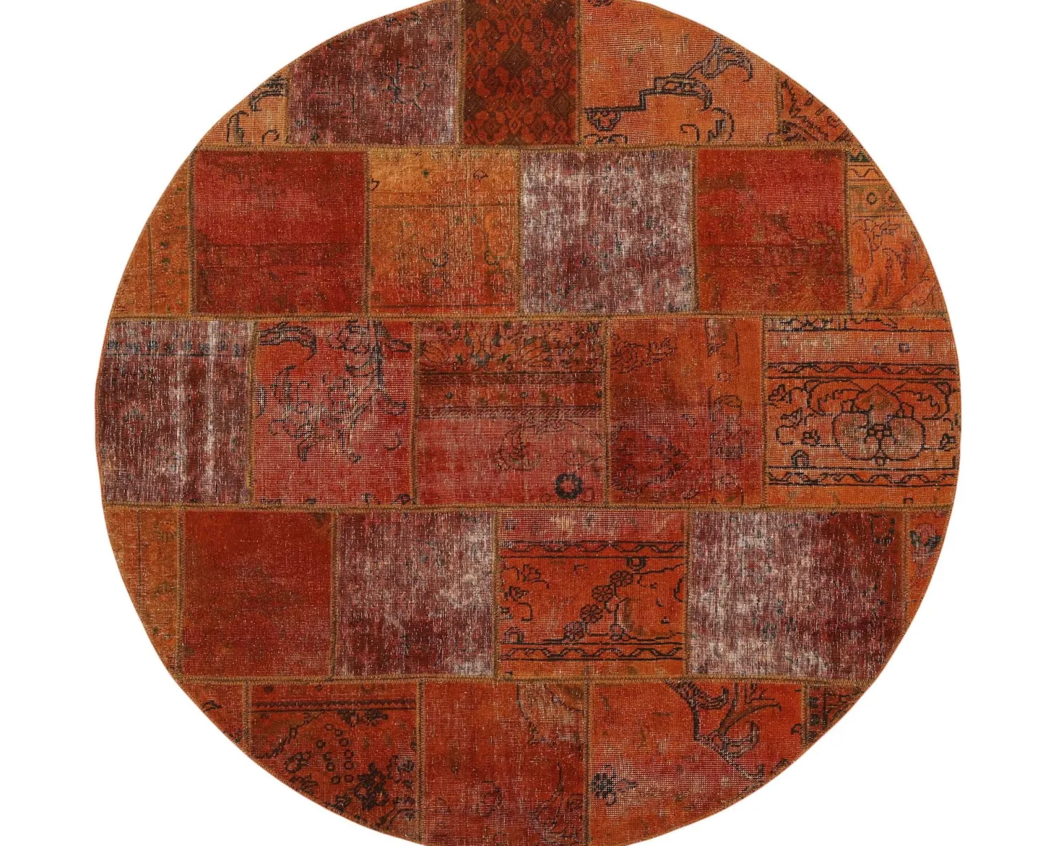 Vintage Patchwork orientalisk matta ø 200 cm