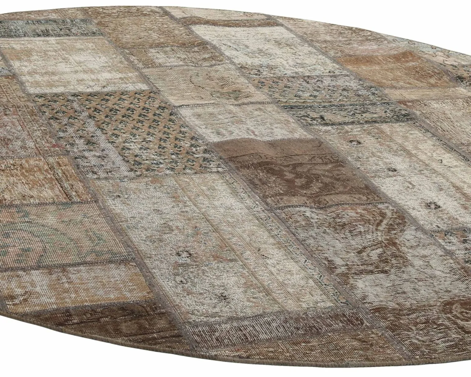 Vintage Patchwork orientalisk matta ø 250 cm