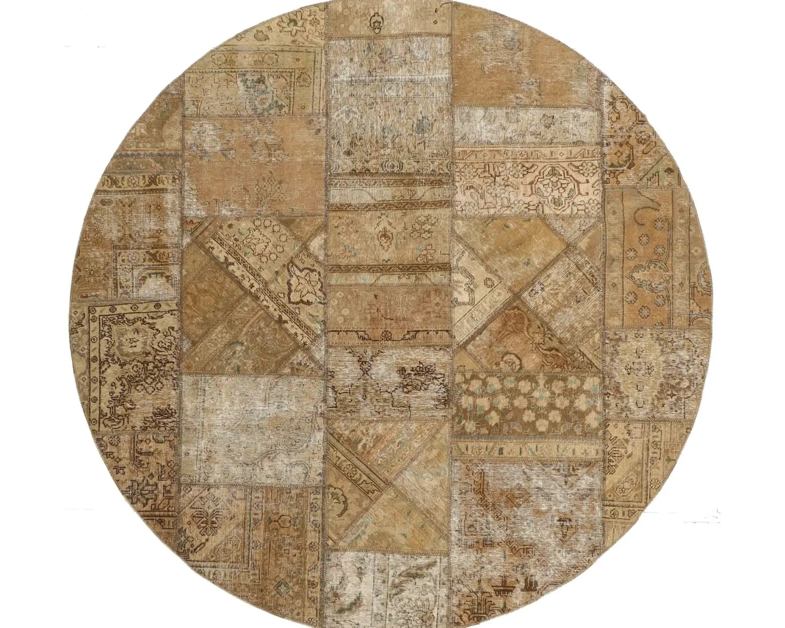 Vintage Patchwork orientalisk matta ø 250 cm