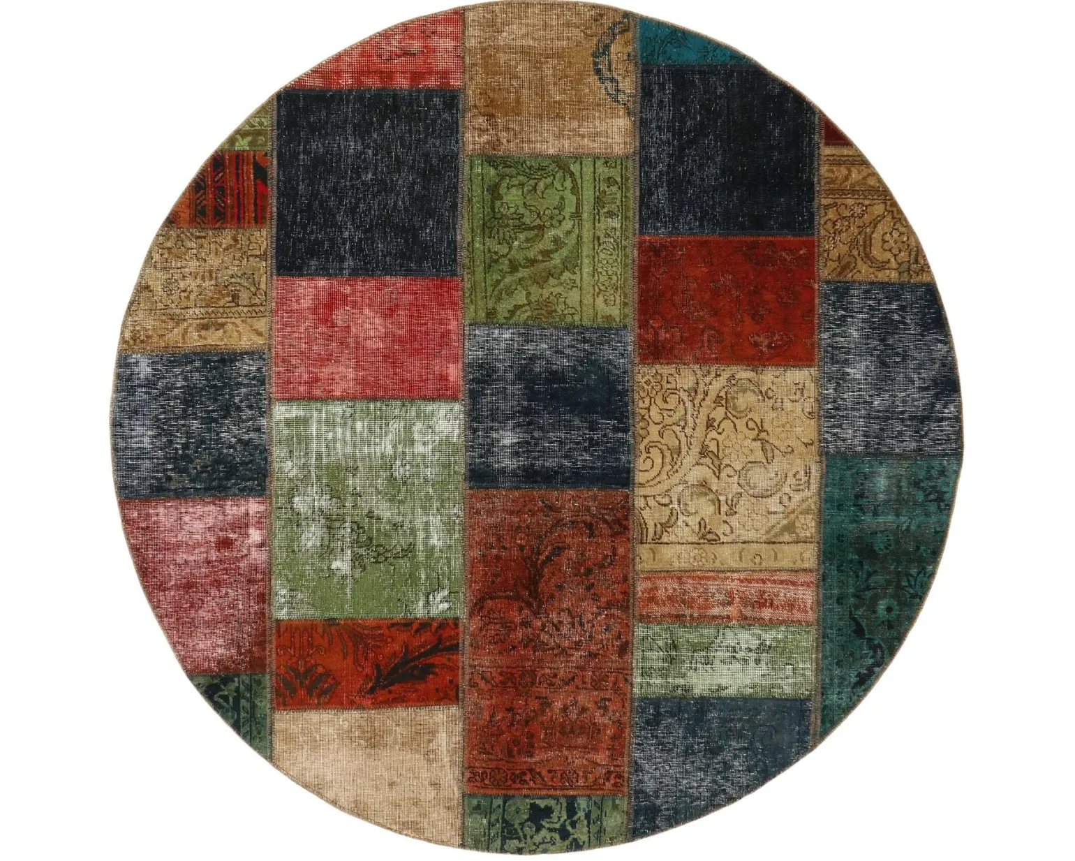 Vintage Patchwork orientalisk matta ø 200 cm