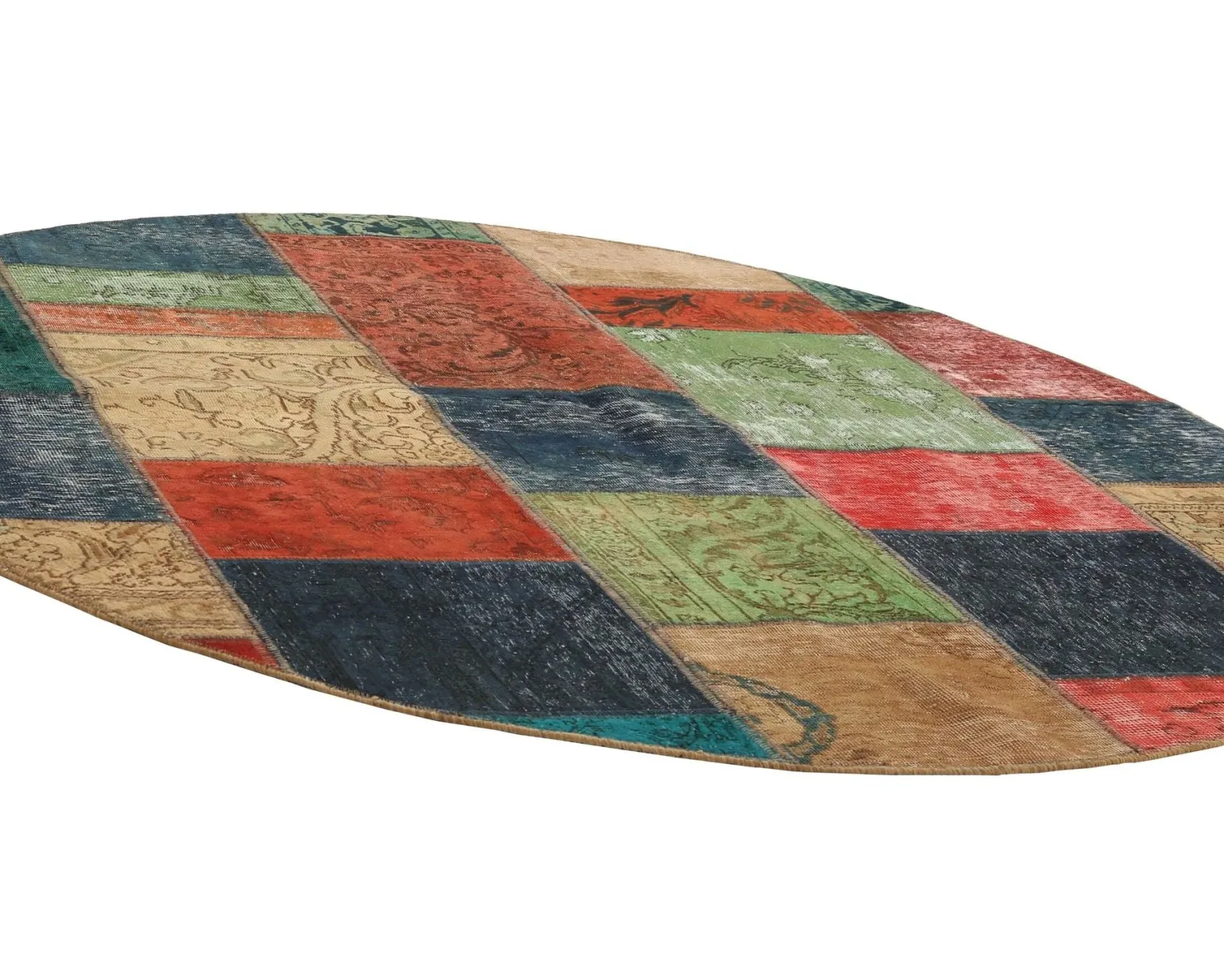 Vintage Patchwork orientalisk matta ø 200 cm