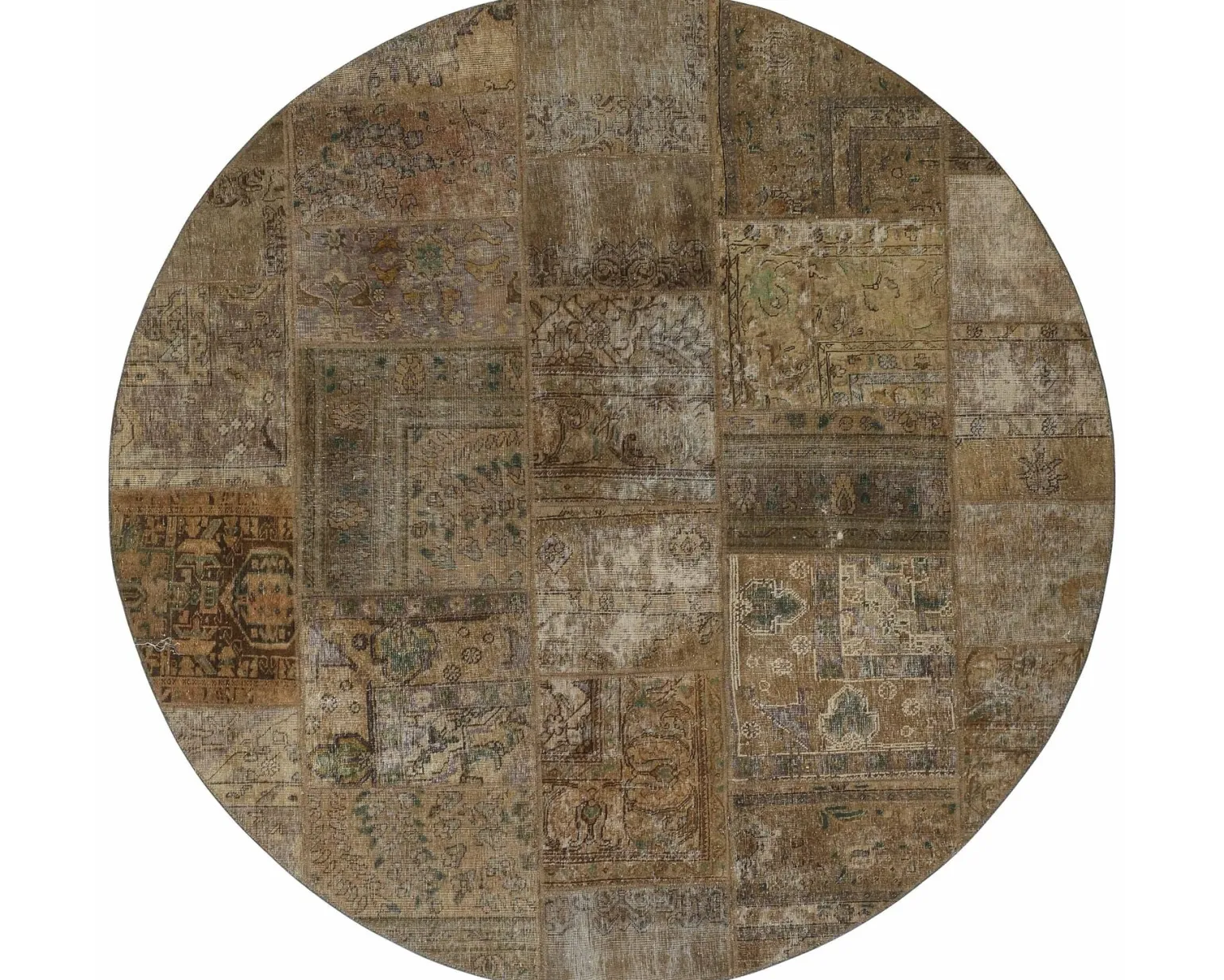 Vintage Patchwork orientalisk matta ø 250 cm