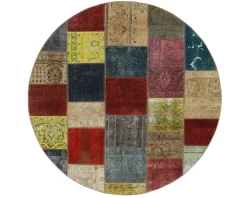 Vintage Patchwork orientalisk matta ø 200 cm