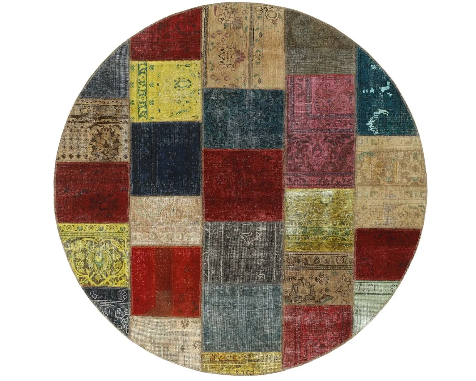 Vintage Patchwork orientalisk matta ø 200 cm