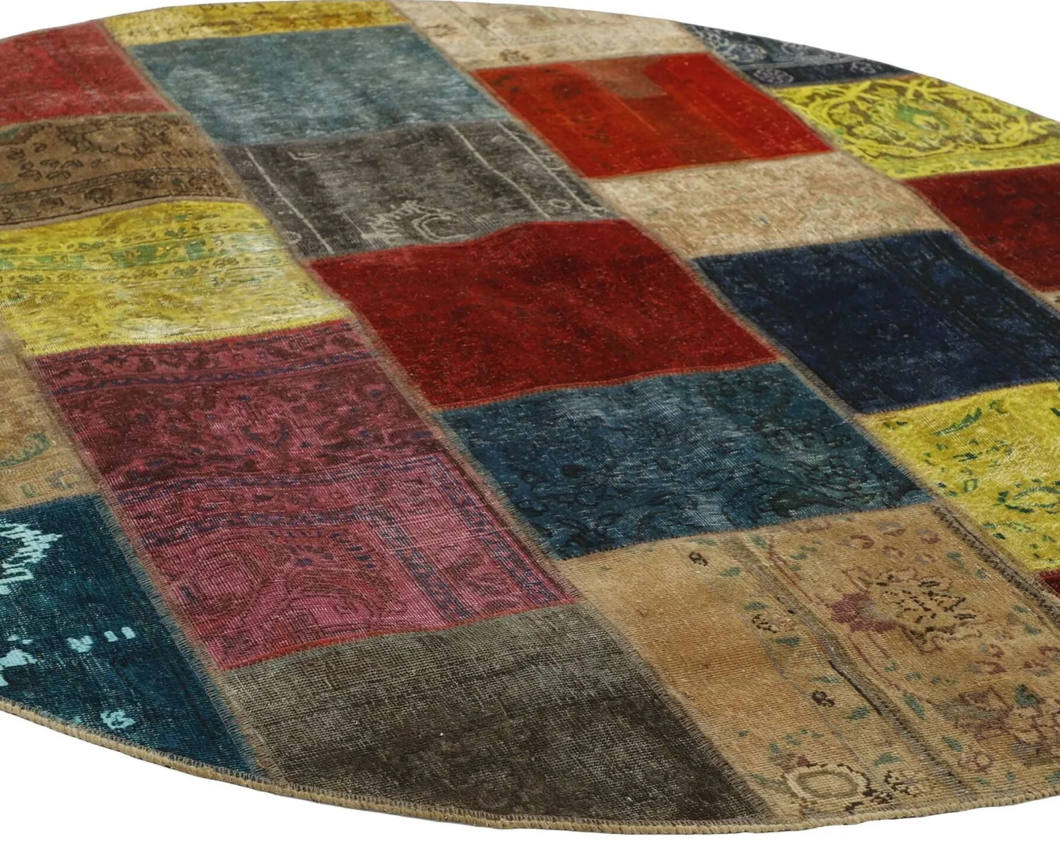Vintage Patchwork orientalisk matta ø 200 cm