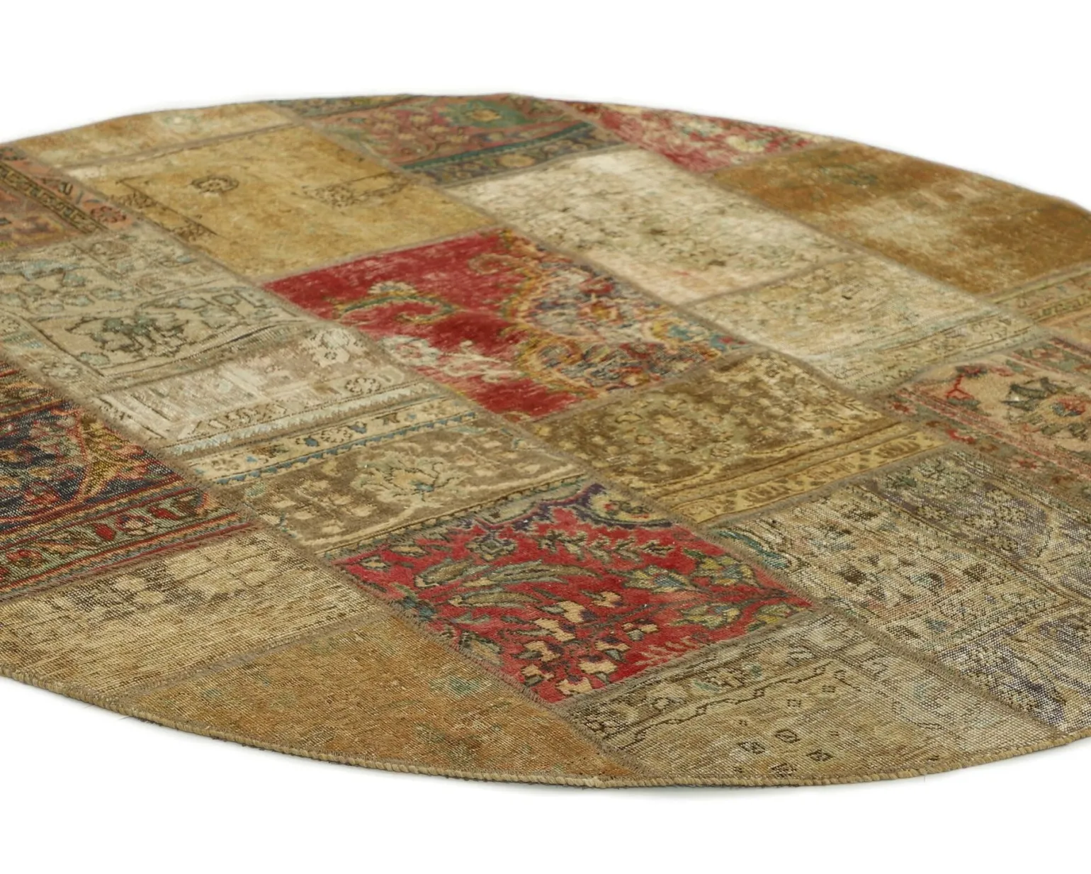 Vintage Patchwork orientalisk matta ø 200 cm