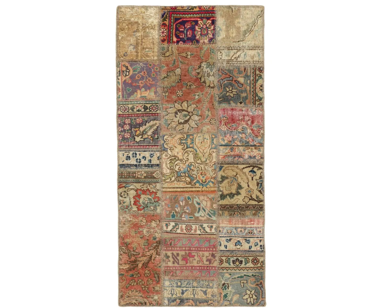 Vintage Patchwork orientalisk matta 76 x 155 cm