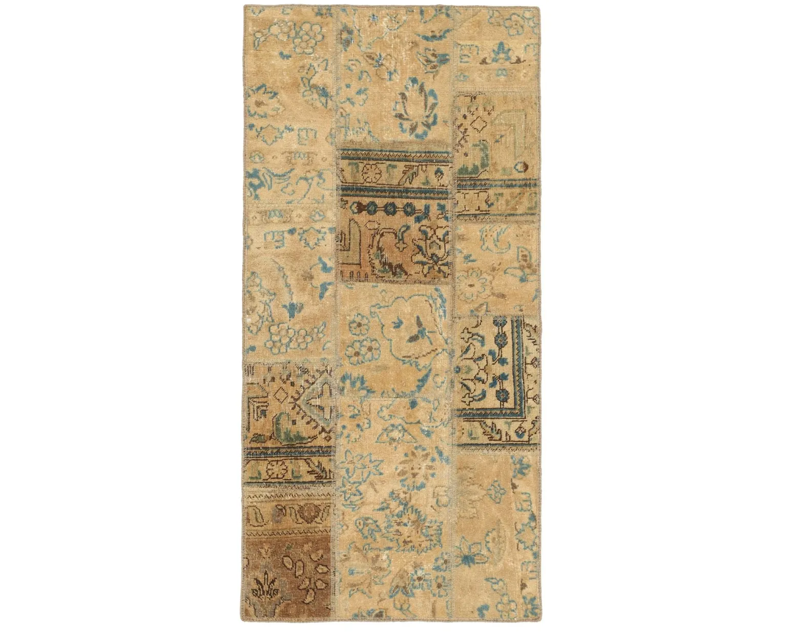 Vintage Patchwork orientalisk matta 74 x 153 cm