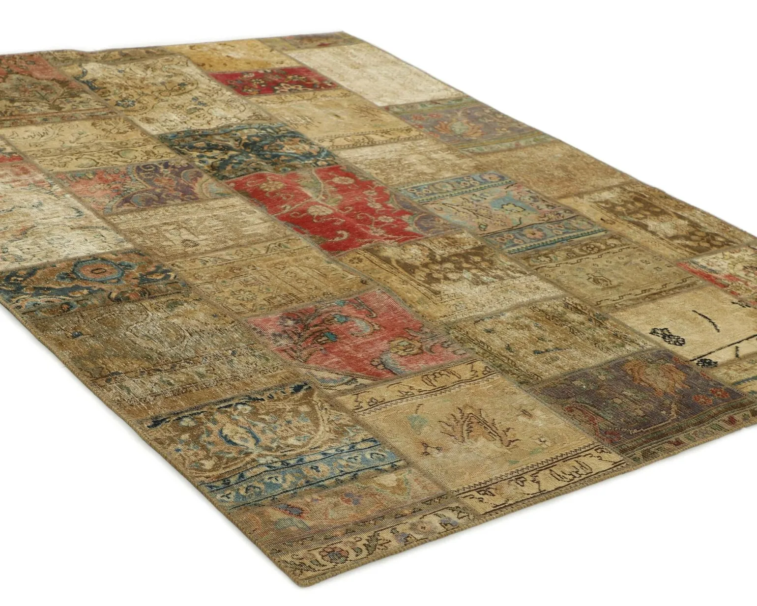 Vintage Patchwork orientalisk matta 197 x 254 cm