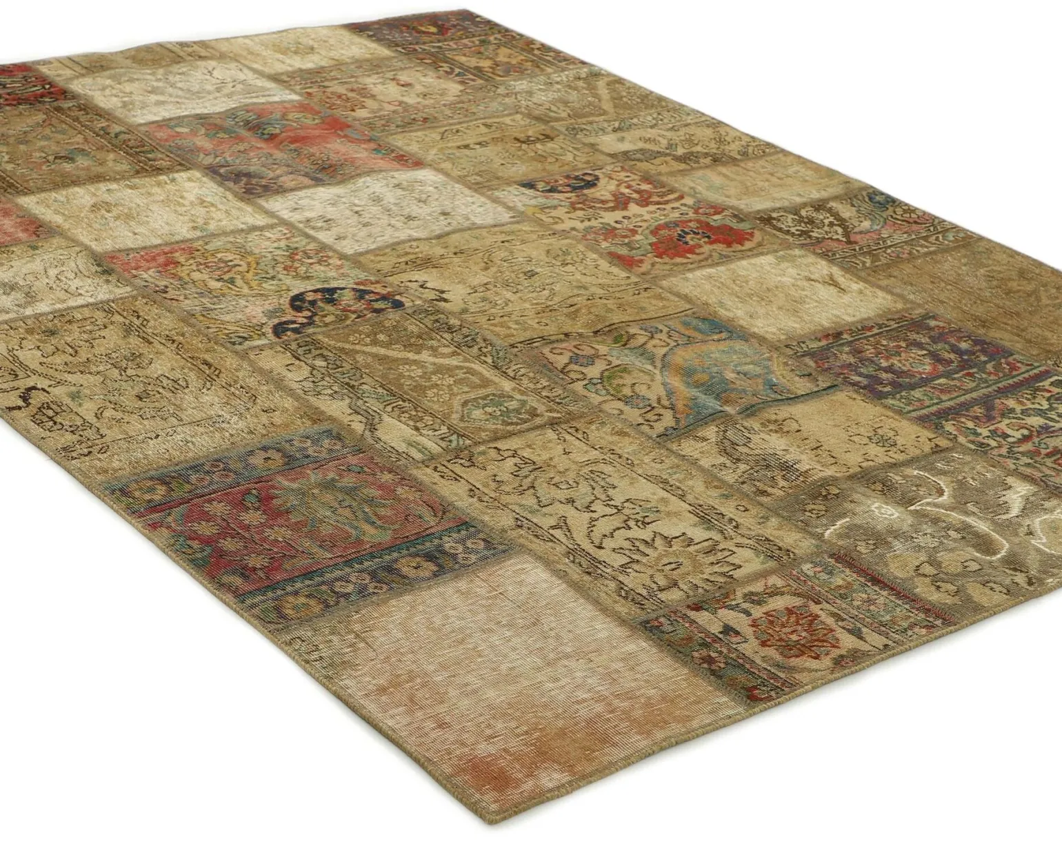 Vintage Patchwork orientalisk matta 197 x 250 cm
