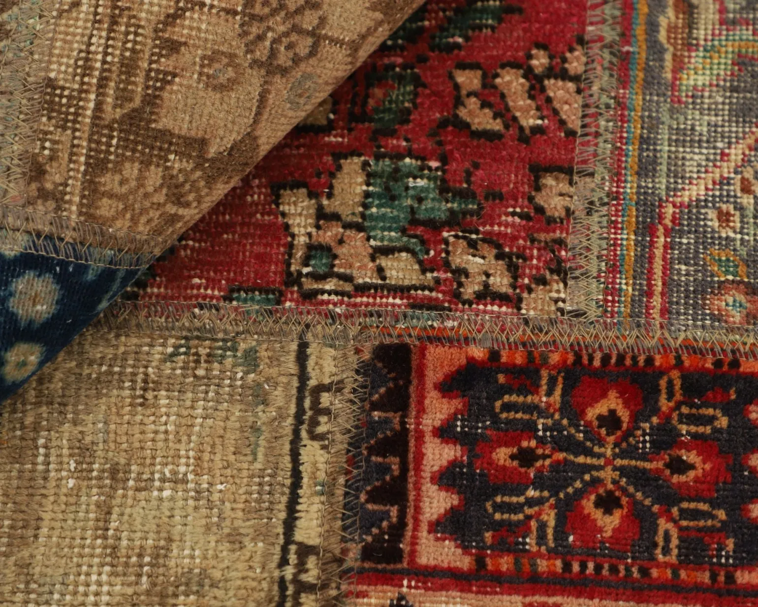Vintage Patchwork orientalisk matta 107 x 153 cm