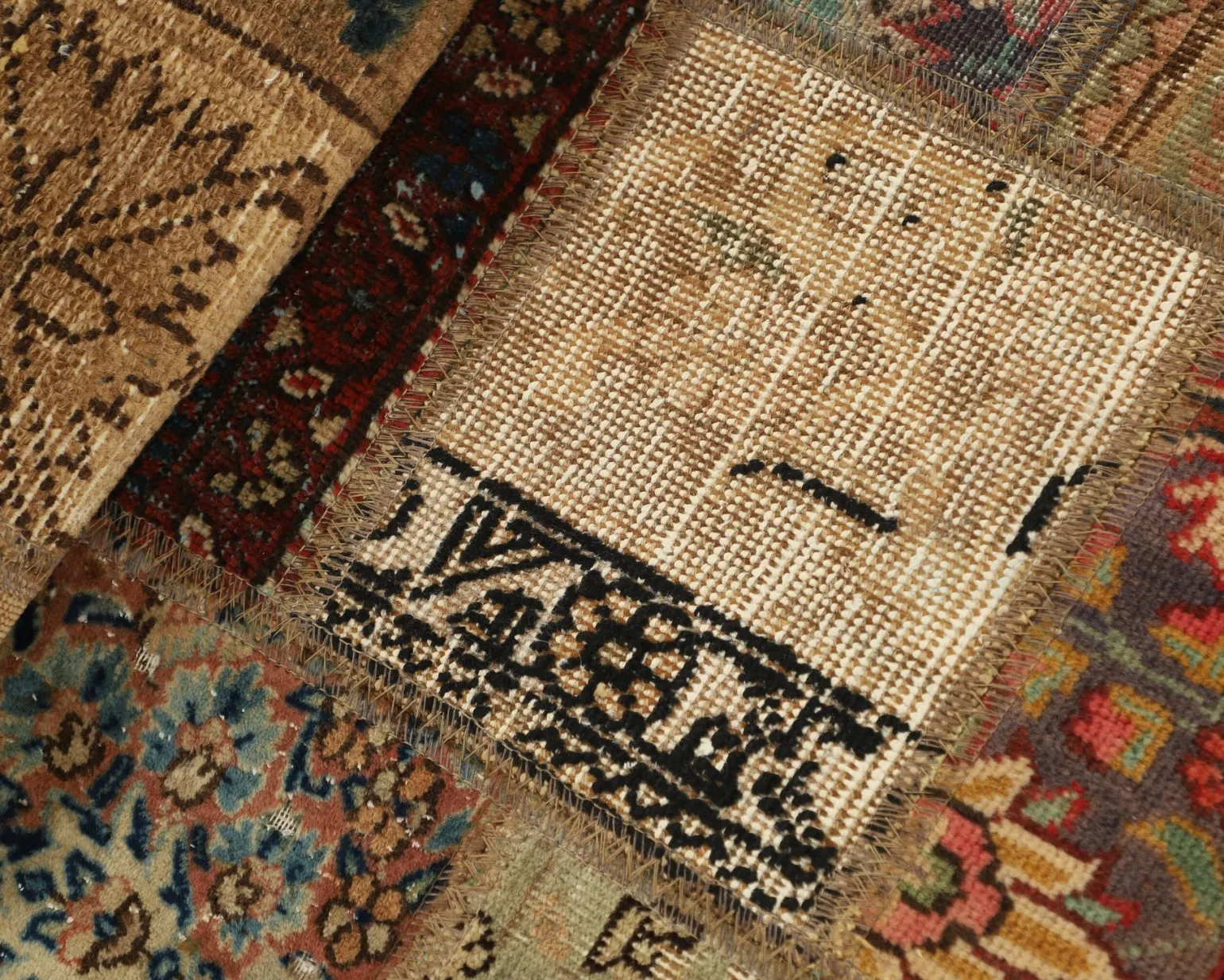 Vintage Patchwork orientalisk matta 76 x 150 cm